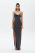 COWL NECK DEEP SLIT DRESS